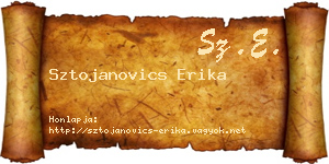 Sztojanovics Erika névjegykártya